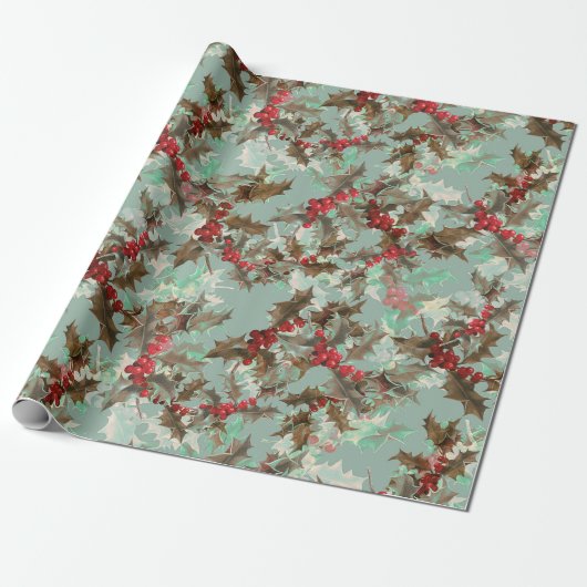 Elegant kerst cadeaupapier (Uitgerold)