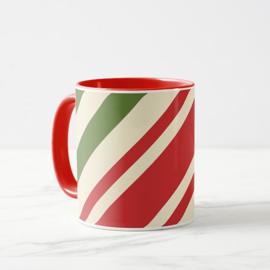 Elegant Kerst Candy Cane Mok (Voorkant links)