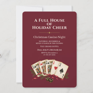 Elegant Kerst Casino Feestelijke Kerstparty Kaart