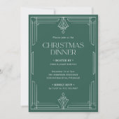Elegant Kerst Dinner | Groene Feestdagen Kaart (Voorkant)