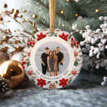 Elegant Kerst Familie Foto Ornament<br><div class="desc">Leg de magie van het vakantieseizoen vast met ons Elegant Christmas Photo Ornament. Ontworpen met een perfecte mix van tijdloze elegantie en feestelijke charme,  is dit ornament een geweldige aandenken voor uw familie. Bijpassende items in ons Elegant Christmas Botanical Collectie</div>