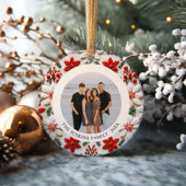 Elegant Kerst Familie Foto Ornament
