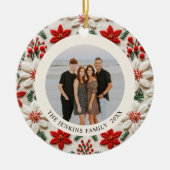 Elegant Kerst Familie Foto Ornament (Voorkant)
