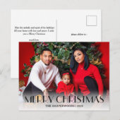 Elegant Kerst Feestdagen Script Familie Een foto (Voorkant / Achterkant)