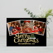 Elegant Kerst feestdagen Script Family 3 Foto (Staand Voorkant)