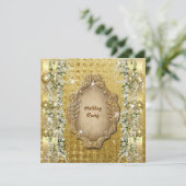 Elegant Kerst "feestelijke party" goud aangepast Kaart (Staand voorkant)