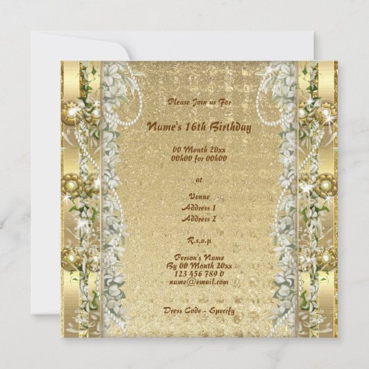 Elegant Kerst "feestelijke party" goud op maat Kaart (Achterkant)