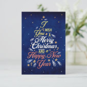 Elegant Kerst & Gelukkig Nieuwjaar Wenskaart (Staand voorkant)