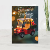 Elegant Kerst Golfkar Ornament Feestdagen Kaart (Voorkant)