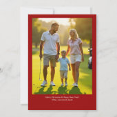Elegant Kerst Golfkar Ornament · Foto rood Feestdagenkaart (Achterkant)