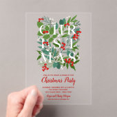 Elegant KERST groen Acryl Uitnodigingen (Insitu (Draagbaar))