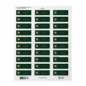 Elegant Kerst Groen Geruit Retouradres Etiket (Full Sheet)