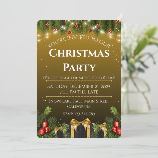 Elegant kerst kaart (Staand voorkant)