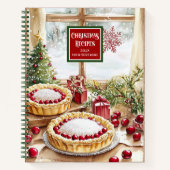 Elegant Kerst Keuken Notitieboek voor Recepten (Voorkant)