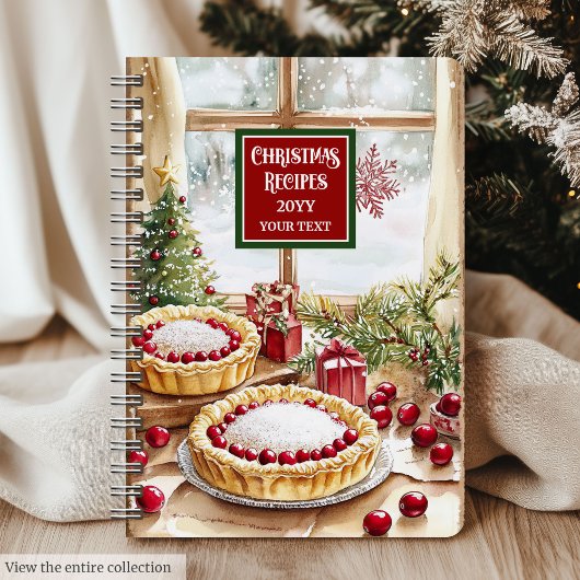 Elegant Kerst Keuken Notitieboek voor Recepten