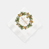 Elegant Kerst Krans Monogram Initiaal Servet (Hoek)