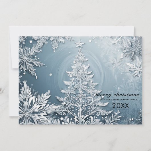 Elegant Kerst Landschap, Kerstgroet Feestdagenkaart (Voorkant)