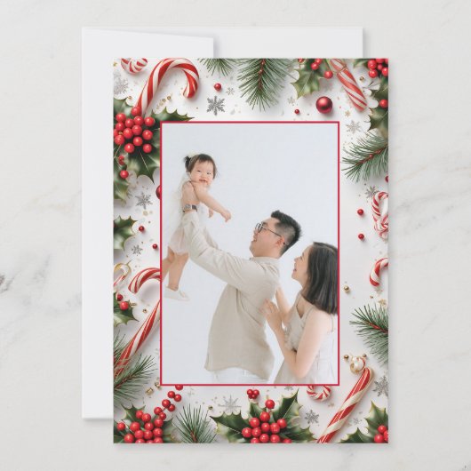 Elegant kerst Lijst Feestdagenkaart (Voorkant)