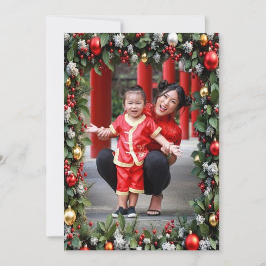 Elegant kerst Lijst Feestdagenkaart (Voorkant)