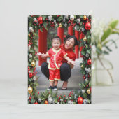 Elegant kerst Lijst Feestdagenkaart (Staand voorkant)