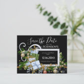 Elegant Kerst Lijst Save the Date Briefkaart (Staand voorkant)