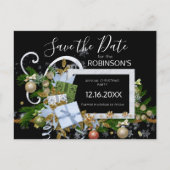 Elegant Kerst Lijst Save the Date Briefkaart (Voorkant)
