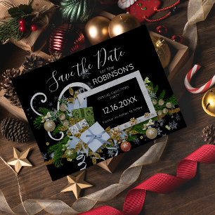 Elegant Kerst Lijst Save the Date Briefkaart
