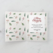 Elegant Kerst Loof Bes Bladeren Feestdagen Kaart (Binnen)