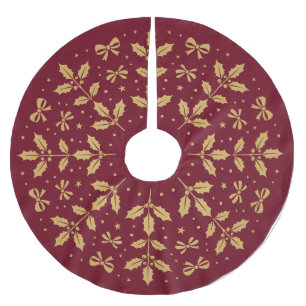 Elegant Kerst Luxe Vakantie Burgundyrood Goud  Kerstboom Rok