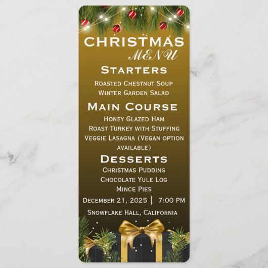 Elegant kerst menu (Voorkant)