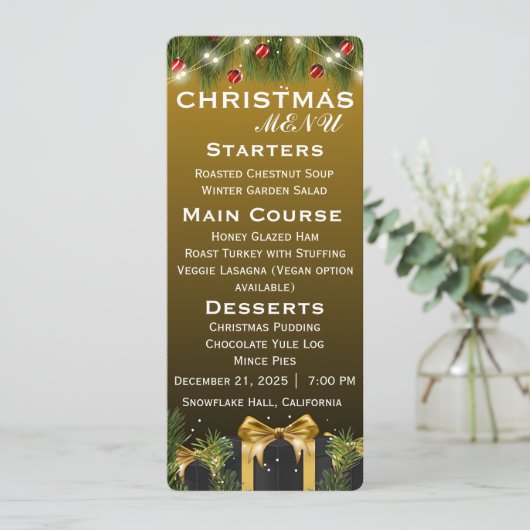 Elegant kerst menu (Staand voorkant)