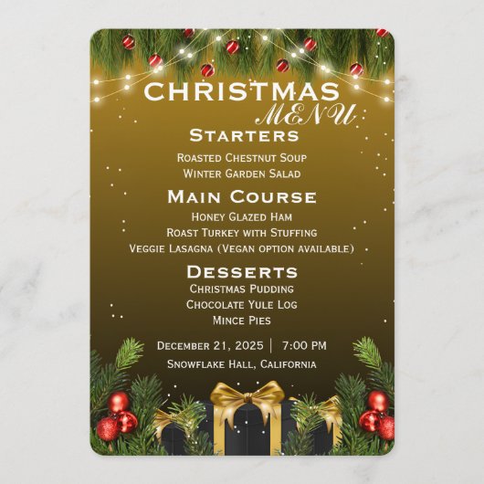 Elegant kerst menu (Voorkant)