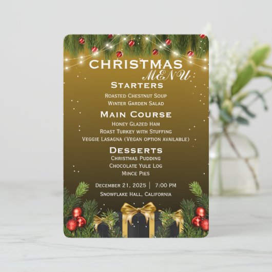 Elegant kerst menu (Staand voorkant)