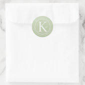 Elegant Kerst Monogram Pine takken Adres Ronde Sticker (Tas)