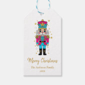 Elegant Kerst Notenkraker Feest | Gouden Glitters Cadeaulabel (Voorkant)