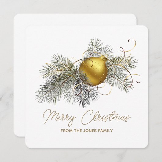 Elegant Kerst Ornament Aangepaste Vakantie Kaart (Voorkant / Achterkant)