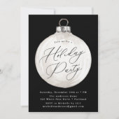 Elegant Kerst Ornament Black Holiday Party Kaart (Voorkant)