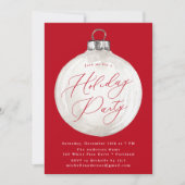 Elegant Kerst Ornament Rood Vakantie Party Kaart (Voorkant)