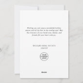 Elegant Kerst Ornament Zakelijke Groet Feestdagenkaart (Achterkant)