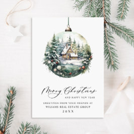 Elegant Kerst Ornament Zakelijke Groet Feestdagenkaart