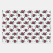 Elegant Kerst Paarse Bloemen Diamantpatroon Inpakpapier Vel (Voorkant 3)