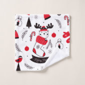 Elegant kerst patroon bad handdoek (Wasdoekje)