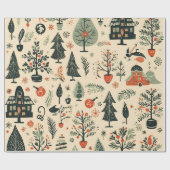 Elegant Kerst Patroon Inpakpapier (Vlak)