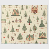 Elegant Kerst Patroon Inpakpapier (Vlak)