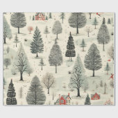 Elegant Kerst Patroon Inpakpapier (Vlak)