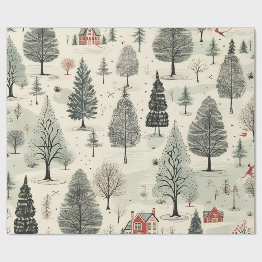  Elegant Kerst Patroon Inpakpapier (Vlak)