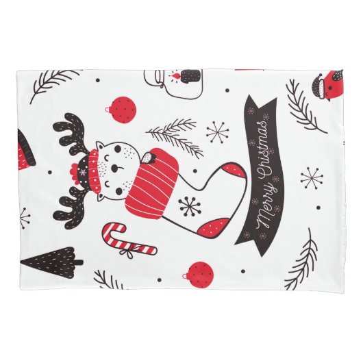 Elegant kerst patroon kussensloop (Voorkant)