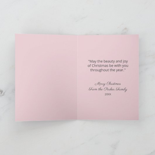 Elegant kerst Poinsettia Floral Feestdagen Kaart (Binnen)