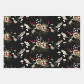 Elegant kerst Poinsettia Holly Eucalyptus Pine Inpakpapier Vel (Voorkant 3)