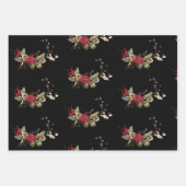 Elegant kerst Poinsettia Holly Eucalyptus Pine Inpakpapier Vel (Voorkant 2)